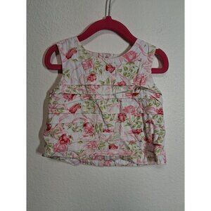 VTG Emma's Garden Boho Top Floral Cottage Tank Summer Y2K Fairy Girls Size 5